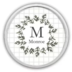 New Kirklands Home Personalized Monogram Leafy Frame Plaque White