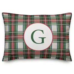 Discount Kirklands Home Personalized Monogram Plaid Lumbar Pillow
