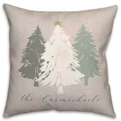 Discount Kirklands Home Personalized Neutral Christmas Tree Throw Pillow