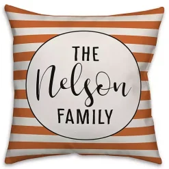 Best Kirklands Home Personalized Orange Stripe Outdoor Throw Pillow