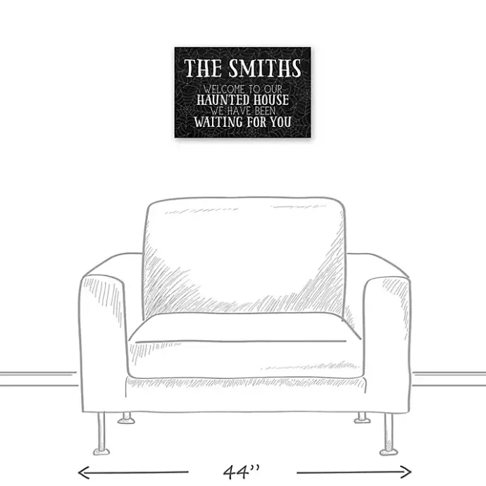 New Kirklands Home Personalized Our Haunted House Canvas Plaque