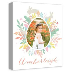 Sale Kirklands Home Personalized Photo Egg Wreath Canvas Print
