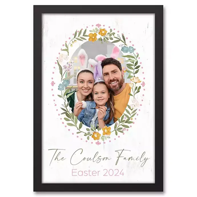 Online Kirklands Home Personalized Photo Floral Wreath Canvas Print