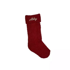 New Kirklands Home Personalized Cursive Embroide Stocking Red