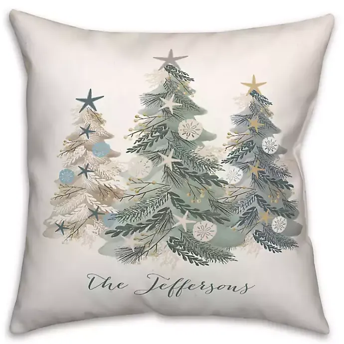 Online Kirklands Home Personalized Seaside Christmas Trees Pillow
