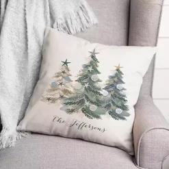 Online Kirklands Home Personalized Seaside Christmas Trees Pillow