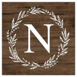 Kirklands Home Personalized Shiplap Wreath Canvas Wall Plaque