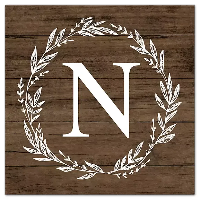 Kirklands Home Personalized Shiplap Wreath Canvas Wall Plaque