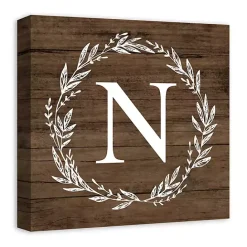 Kirklands Home Personalized Shiplap Wreath Canvas Wall Plaque