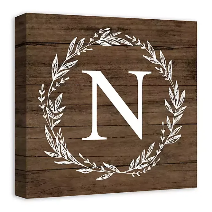 Kirklands Home Personalized Shiplap Wreath Canvas Wall Plaque