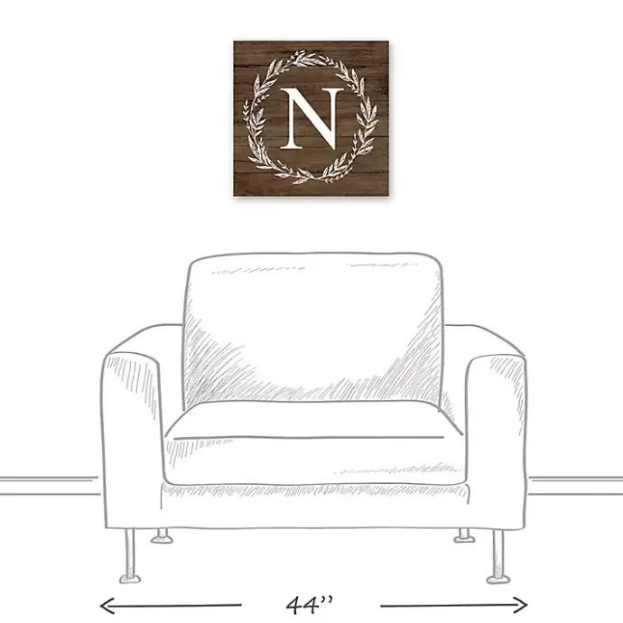 Kirklands Home Personalized Shiplap Wreath Canvas Wall Plaque