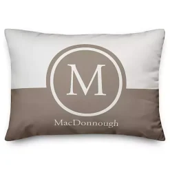 Best Kirklands Home Personalized Simple Circle Monogram Outdoor Pillow