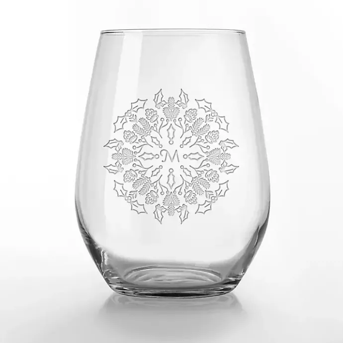 Clearance Kirklands Home Personalized Snowflake Wine Glasses, Set of 2 Clear
