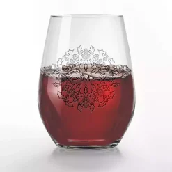 Clearance Kirklands Home Personalized Snowflake Wine Glasses, Set of 2 Clear