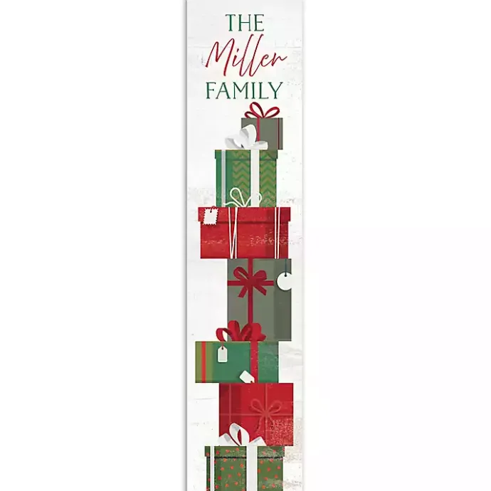 Discount Kirklands Home Personalized Stacked Christmas Present Porch Board