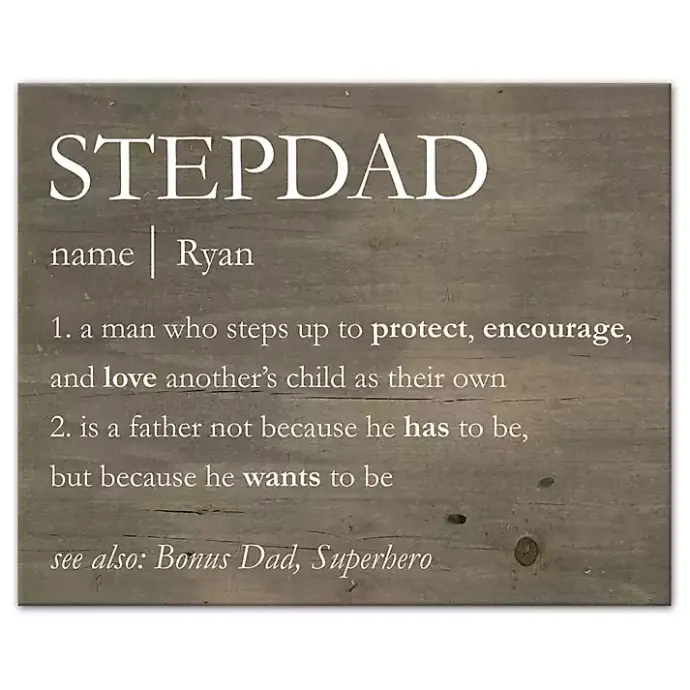 Outlet Kirklands Home Personalized Stepdad Definition Canvas Wall Plaque