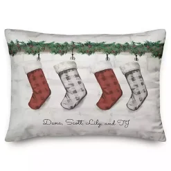 Clearance Kirklands Home Personalized Stockings Hung on Mantel Pillow