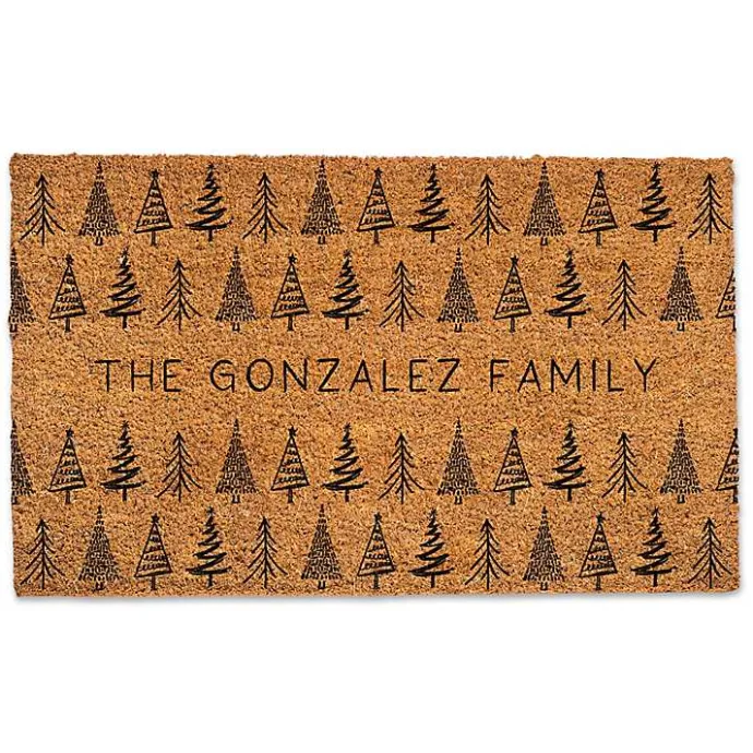 Discount Kirklands Home Personalized Tree Doodle Doormat Tan