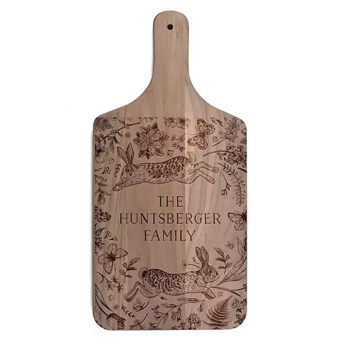 Sale Kirklands Home Personalized Vintage Bunnies Walnut Serving Board Brown