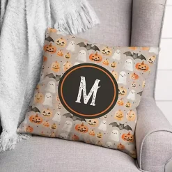 Hot Kirklands Home Personalized Watercolor Halloween Pillow Orange