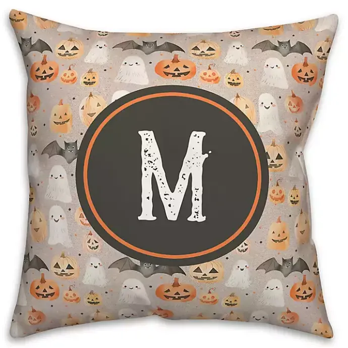 Hot Kirklands Home Personalized Watercolor Halloween Pillow Orange