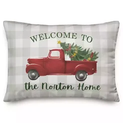 Clearance Kirklands Home Personalized Welcome Christmas Truck Pillow