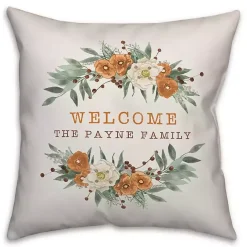 Outlet Kirklands Home Personalized Welcome Fall Floral Outdoor Pillow