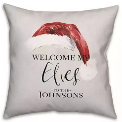 Outlet Kirklands Home Personalized Welcome My Elves Pillow White