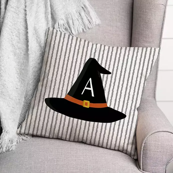 Online Kirklands Home Personalized Witch's Hat Monogram Pillow