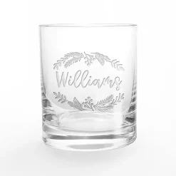 Best Kirklands Home Personalized Wreath Whiskey Glasses, Set of 2 Clear
