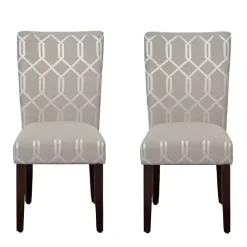 Discount Kirklands Home Pewter Lattice Parsons Chairs, Set of 2 Gray
