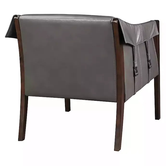 Hot Kirklands Home Pewter Parkfield Faux Leather Accent Chair Gray