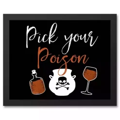 Outlet Kirklands Home Pick Your Poison Framed Canvas Art Print Black