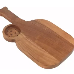 New Kirklands Home Pickleball Shaped Acacia Wood Serving Board