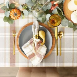 Sale Kirklands Home Picnic Plaid Cotton Tablecloth, 120 in. Multi