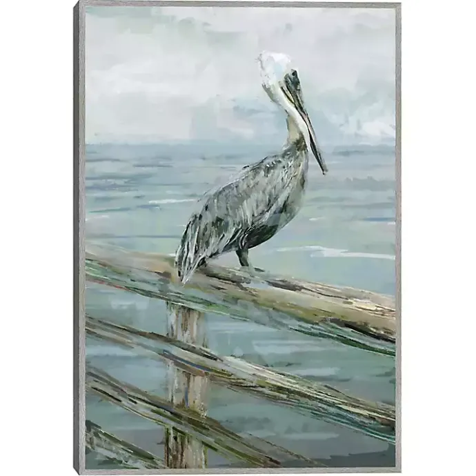 Clearance Kirklands Home Pierside Pelican Framed Canvas Art Print