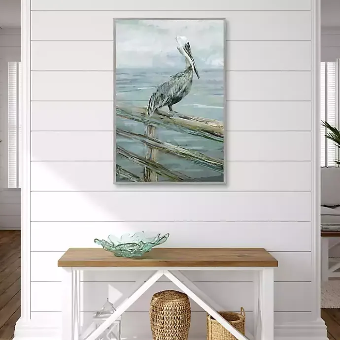 Clearance Kirklands Home Pierside Pelican Framed Canvas Art Print