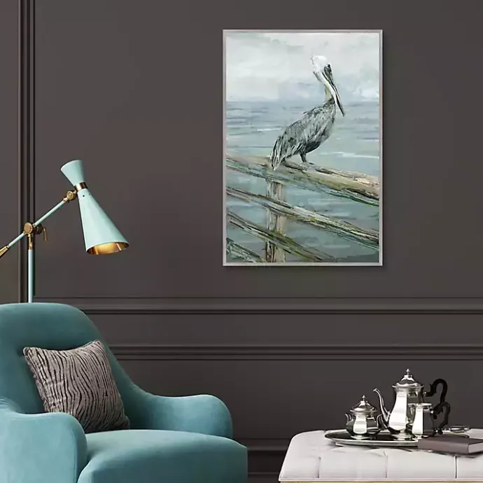 Clearance Kirklands Home Pierside Pelican Framed Canvas Art Print
