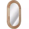 Outlet Kirklands Home Pill Capsule Oval Shaped Wood Wall Mirror