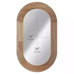 Outlet Kirklands Home Pill Capsule Oval Shaped Wood Wall Mirror