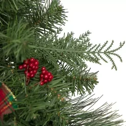 Clearance Kirklands Home Pine and Berries Ribbon Wreath Green