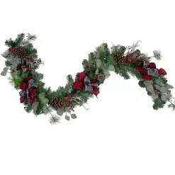 Outlet Kirklands Home Pine, Berry, and Buffalo Plaid Christmas Garland