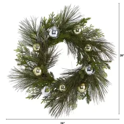Best Kirklands Home Pine Mix and Ornament Wreath