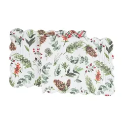 New Kirklands Home Pinecone and Plaid Reversible Table Runner