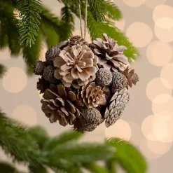 Sale Kirklands Home Pinecone Orb Christmas Ornament Brown