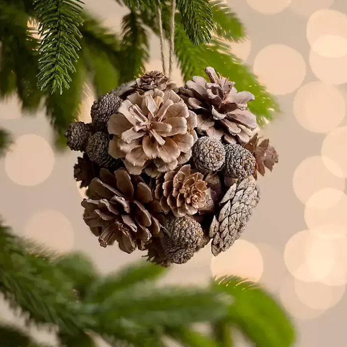 Sale Kirklands Home Pinecone Orb Christmas Ornament Brown