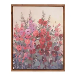Discount Kirklands Home Pink & Red Hollyhock Framed Canvas Art Print