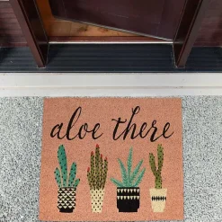 Outlet Kirklands Home Pink Aloe There Coir Doormat