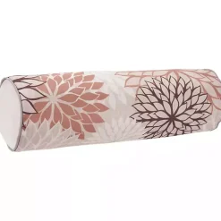 Sale Kirklands Home and Beige Floral Outdoor Bolster Pillow Pink