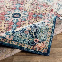 Discount Kirklands Home Pink and Blue Traditional Medallion Area Rug, 8x12